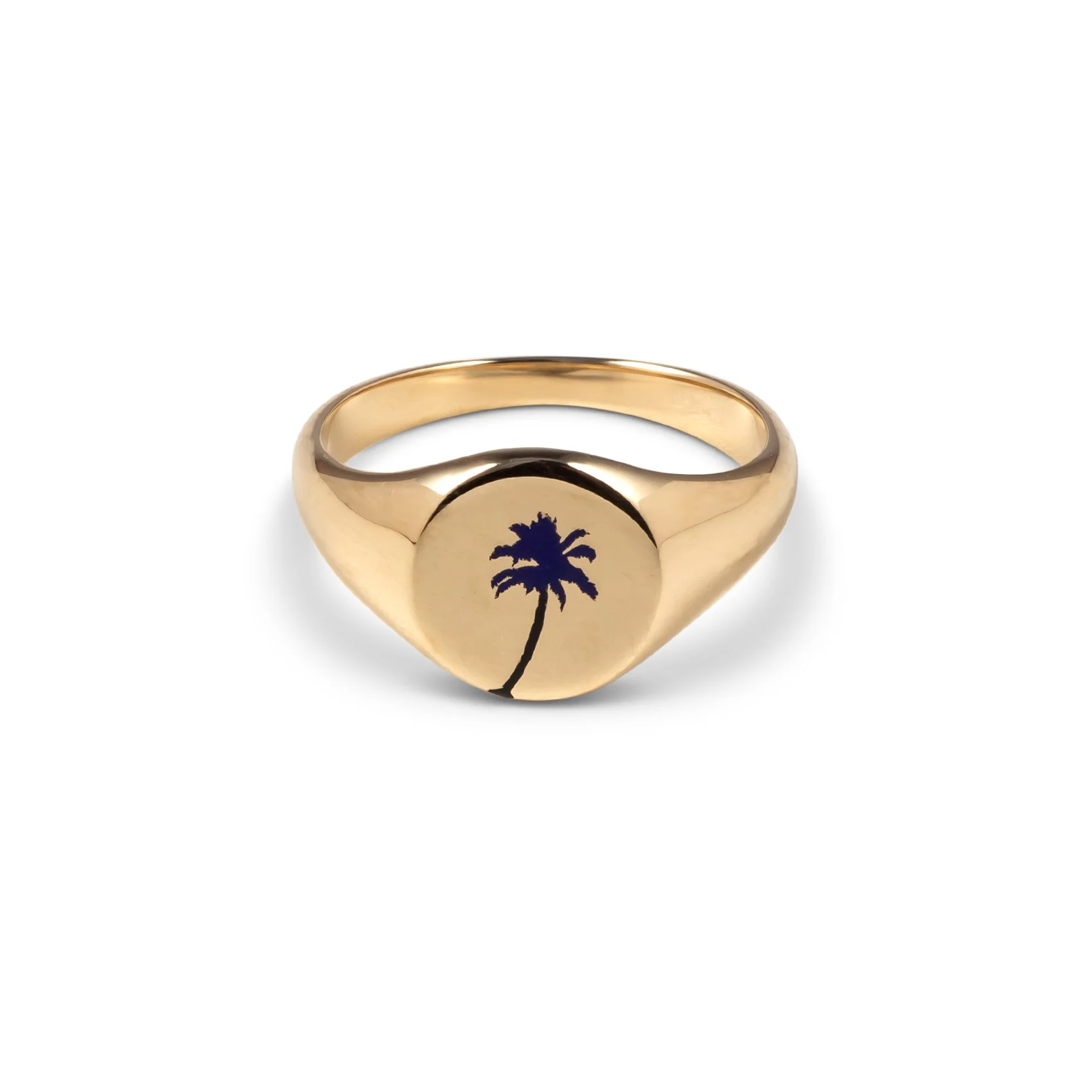 Jewelry signet ring, sterling Silver 14kt gold signet ring palm